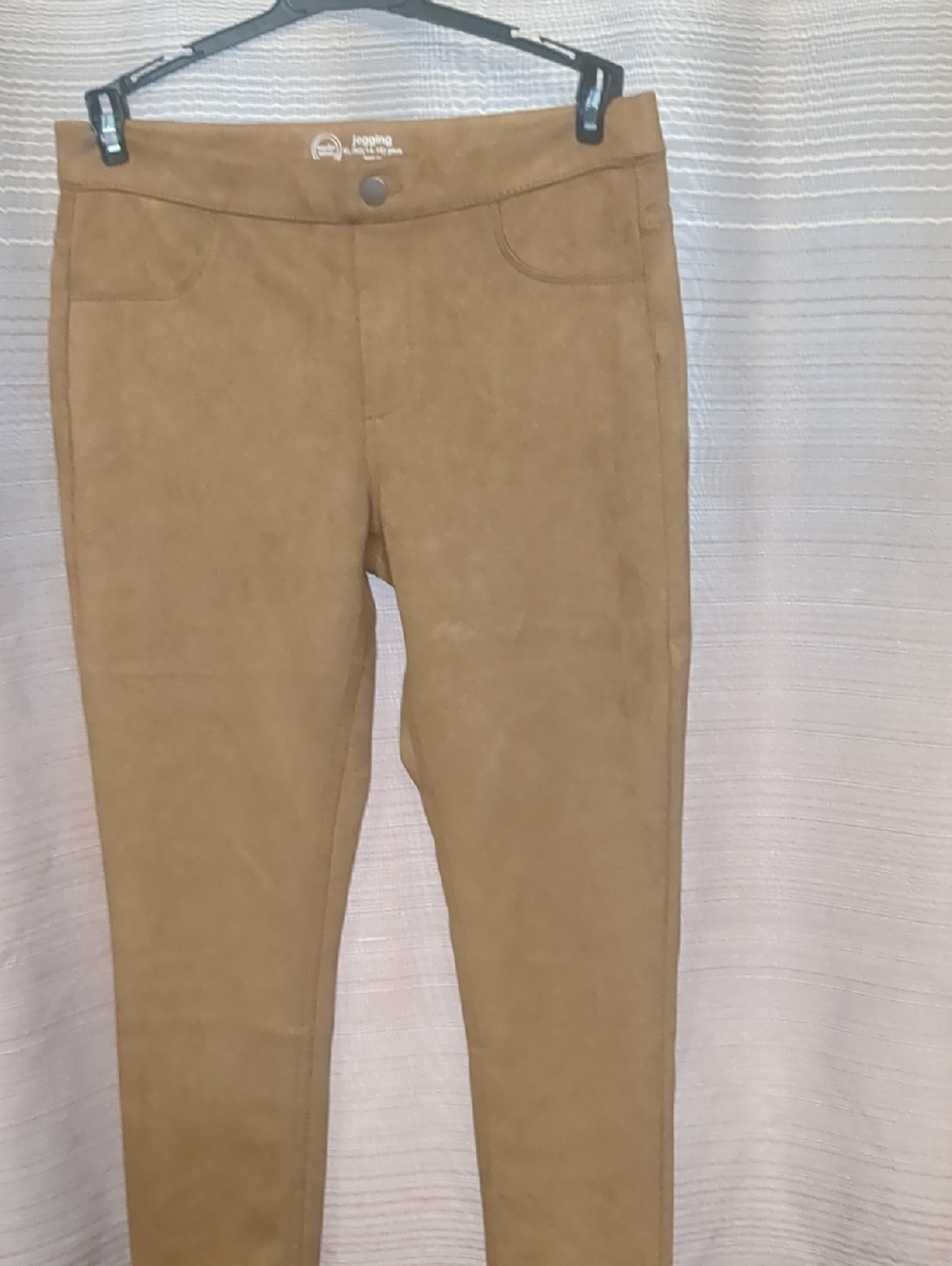 wonder nation Camel Brown Faux Suede Jeggings - Plus